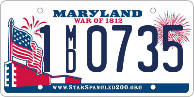 MD license plate 1MD0735