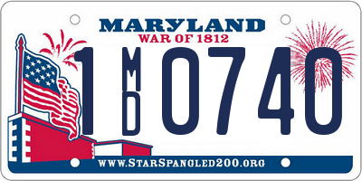 MD license plate 1MD0740