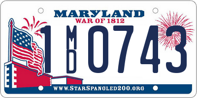 MD license plate 1MD0743