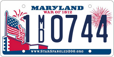 MD license plate 1MD0744