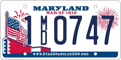 MD license plate 1MD0747