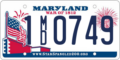 MD license plate 1MD0749