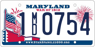 MD license plate 1MD0754