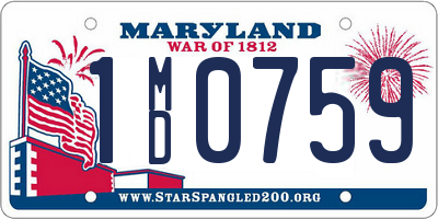 MD license plate 1MD0759