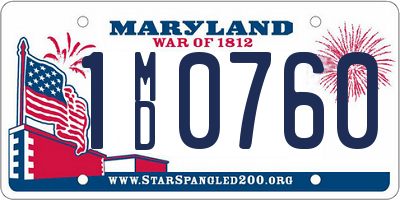 MD license plate 1MD0760