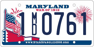 MD license plate 1MD0761