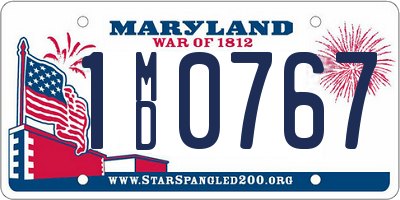 MD license plate 1MD0767