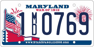 MD license plate 1MD0769