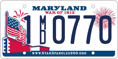 MD license plate 1MD0770