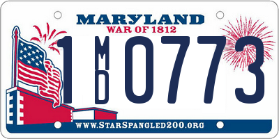 MD license plate 1MD0773