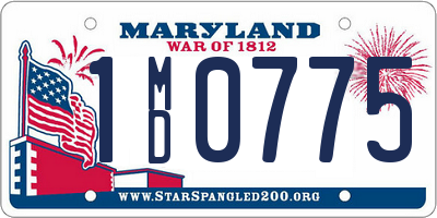 MD license plate 1MD0775