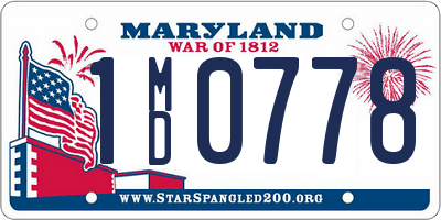 MD license plate 1MD0778