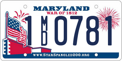 MD license plate 1MD0781