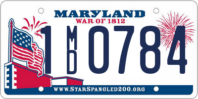 MD license plate 1MD0784