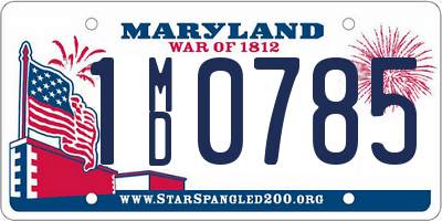 MD license plate 1MD0785