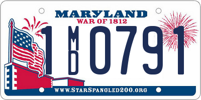 MD license plate 1MD0791