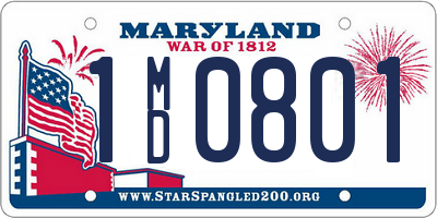 MD license plate 1MD0801