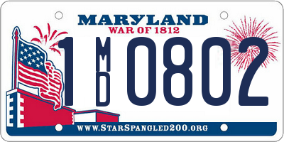 MD license plate 1MD0802