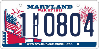 MD license plate 1MD0804