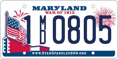 MD license plate 1MD0805