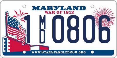 MD license plate 1MD0806