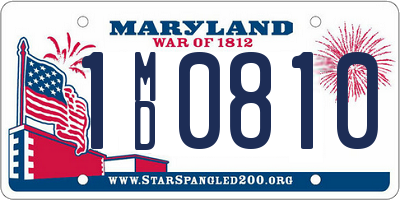 MD license plate 1MD0810