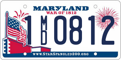 MD license plate 1MD0812