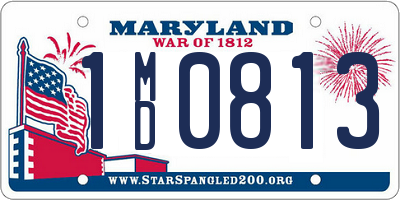 MD license plate 1MD0813