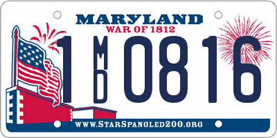 MD license plate 1MD0816