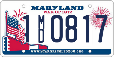 MD license plate 1MD0817