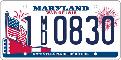 MD license plate 1MD0830