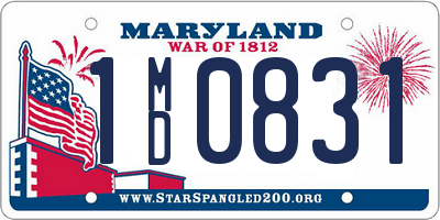 MD license plate 1MD0831