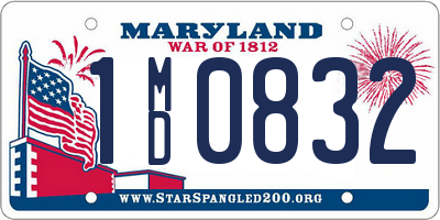 MD license plate 1MD0832