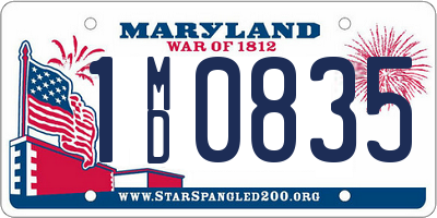 MD license plate 1MD0835