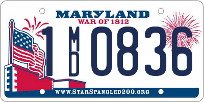 MD license plate 1MD0836