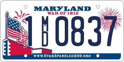 MD license plate 1MD0837