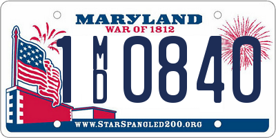 MD license plate 1MD0840