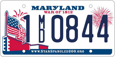 MD license plate 1MD0844