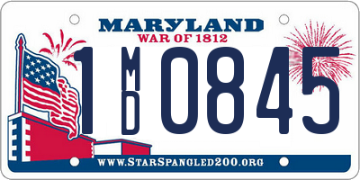 MD license plate 1MD0845