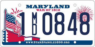 MD license plate 1MD0848