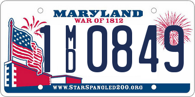 MD license plate 1MD0849