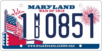 MD license plate 1MD0851