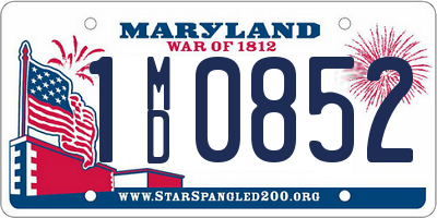 MD license plate 1MD0852