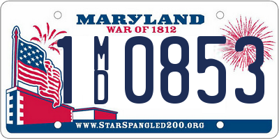 MD license plate 1MD0853