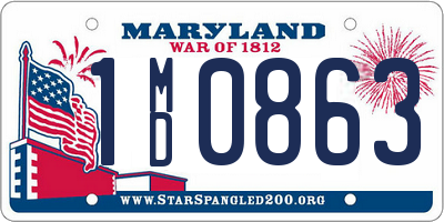 MD license plate 1MD0863