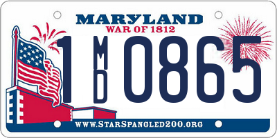 MD license plate 1MD0865