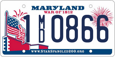 MD license plate 1MD0866