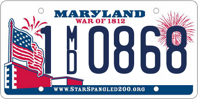 MD license plate 1MD0868