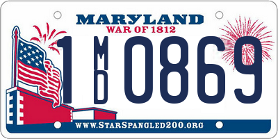 MD license plate 1MD0869