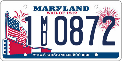 MD license plate 1MD0872